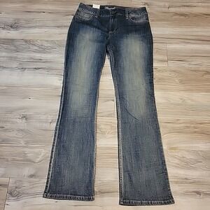 Wrangler Jeans Womens‎ 11x36 Blue Bootcut Premium Denim Embroidered Pockets NEW